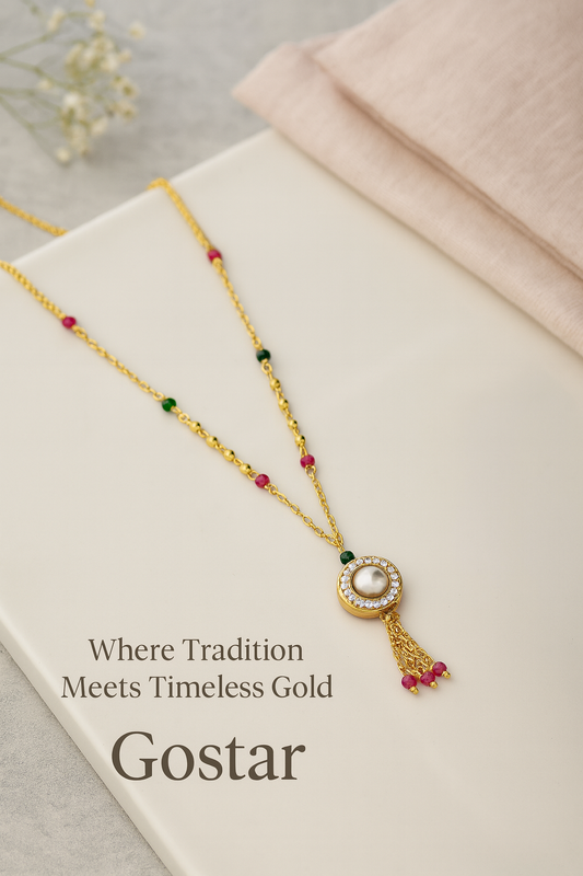 Fancy Mangalsutra with Crysat Moti