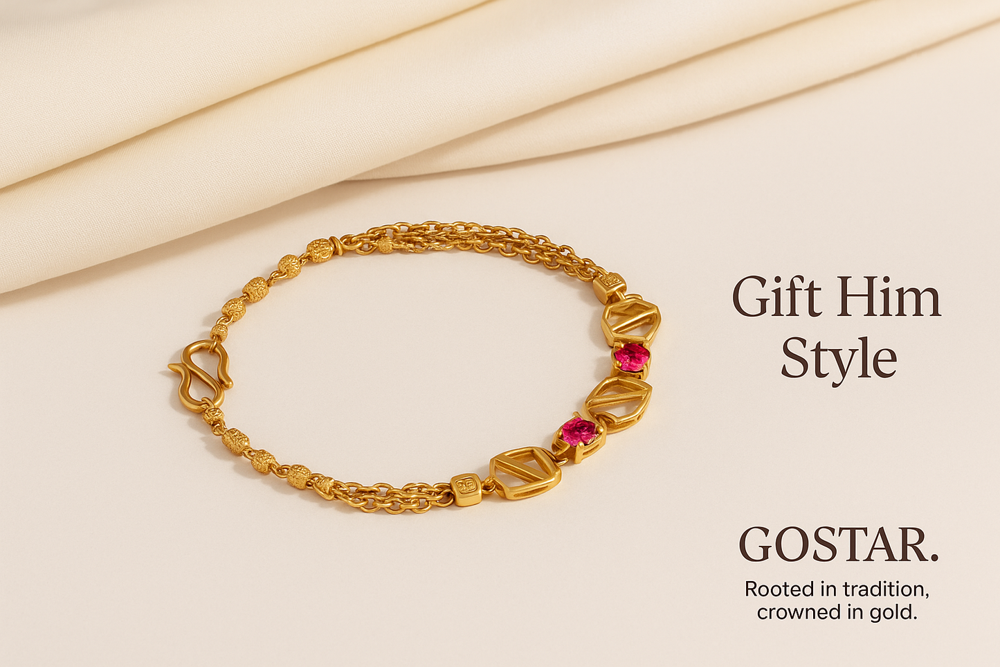 Lovely Bracelate With Pink Stone B 2