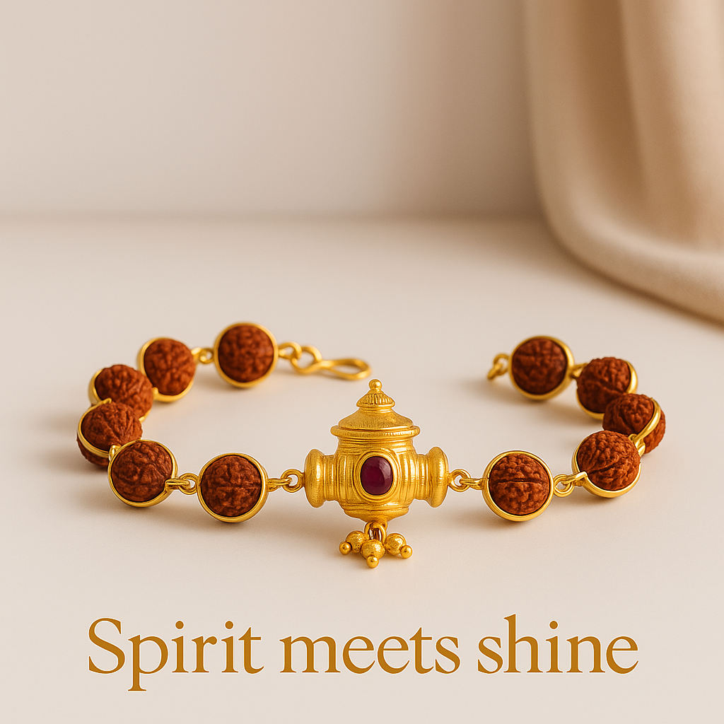 Small Rudraksh with Damru Bracelate
