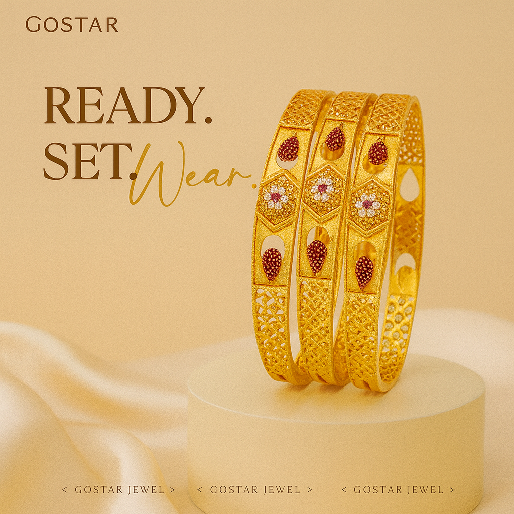 Flovars with Red and White Color Daimond Bangles
