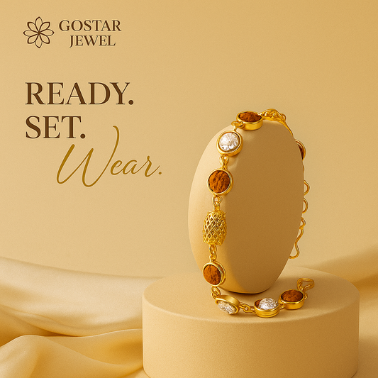 Eight Rudraksh Three Para with White Moti Bracelate