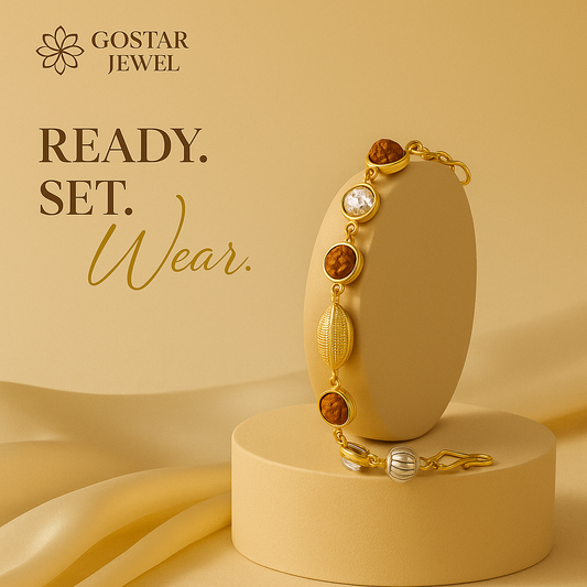 Eight  Rudraksh White Two Boll Bracelate