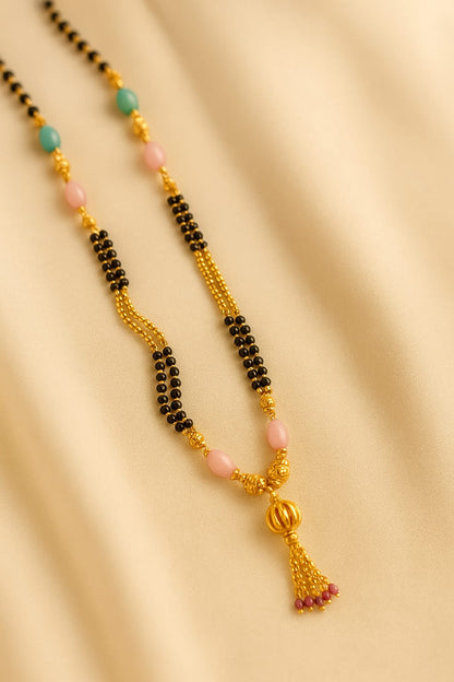 Fancy Mangalsutra with Prink Oval